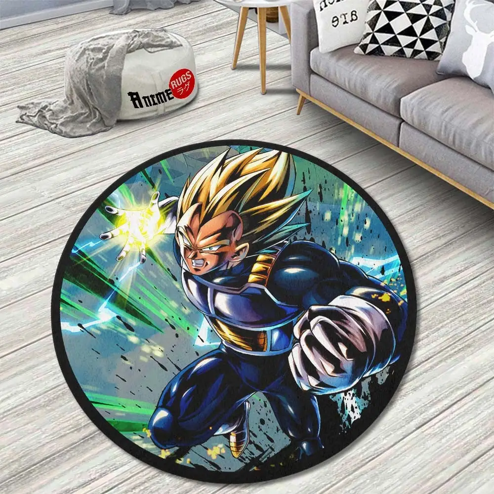 Vegeta SSJ Skill Round Rug Custom Anime Room Mats