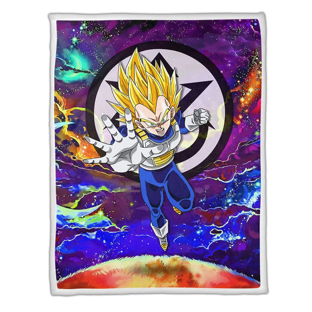 Vegeta Super Saiyan Blanket Custom Anime Galaxy Style