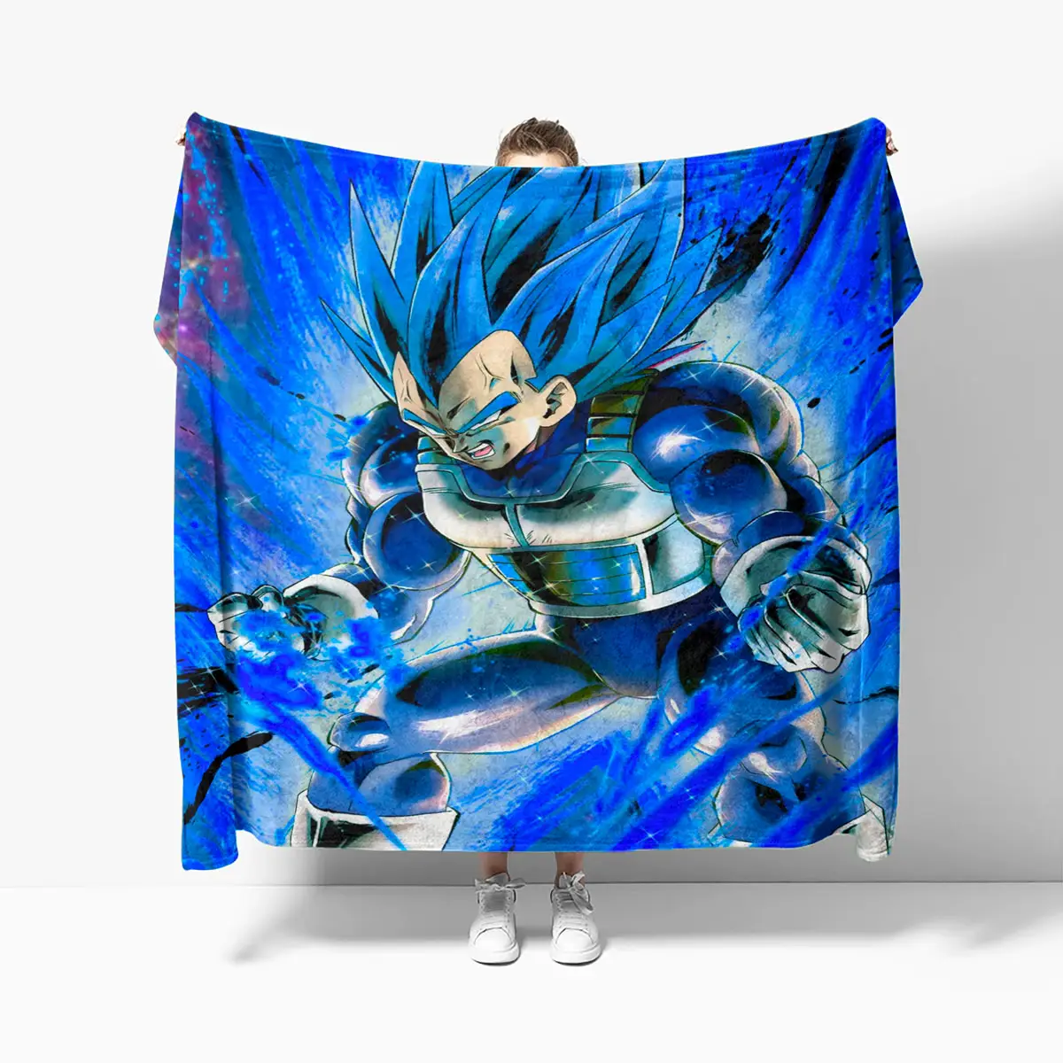 Vegeta Super Saiyan Blue Blanket Quilt Anime Multisize