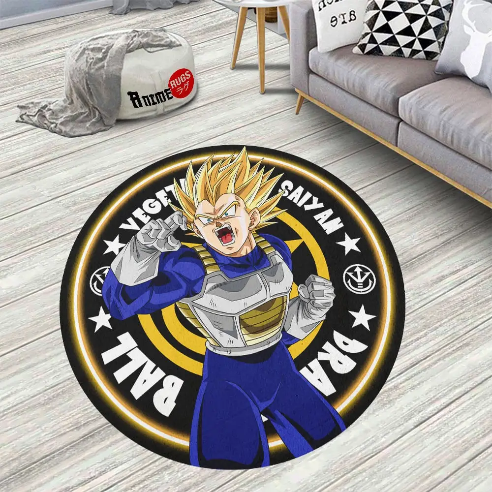 Vegeta Super Saiyan Round Rug Custom Circle Carpet