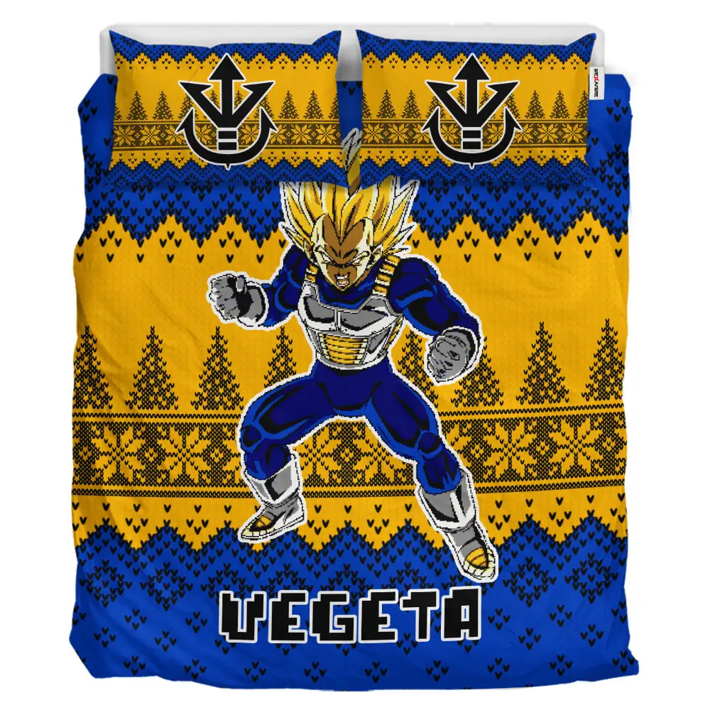Vegeta Super Saiyan Xmas Polyester Duvet Cover Set