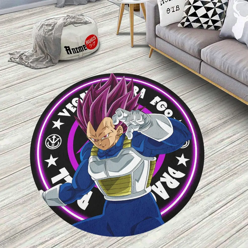 Vegeta Ultra Ego Round Rug Custom Circle Carpet