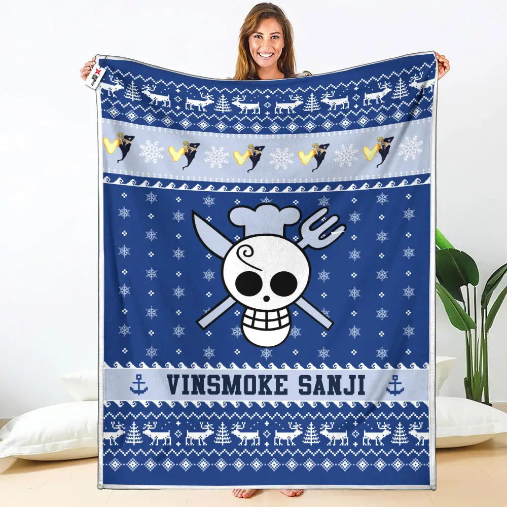 Vinsmoke Sanji Blanket Ugly Christmas Symbol Anime