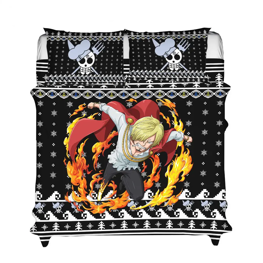 Vinsmoke Sanji Xmas Polyester Duvet Cover Set