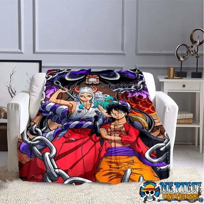 Wano Arc Yamato Luffy Kaido Blanket ultra-soft | One Piece Universe