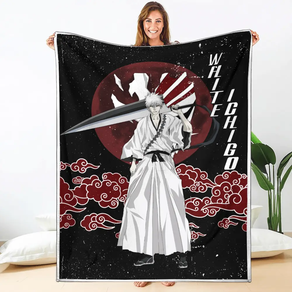 White Ichigo Blanket Moon Style Custom Bleach Anime