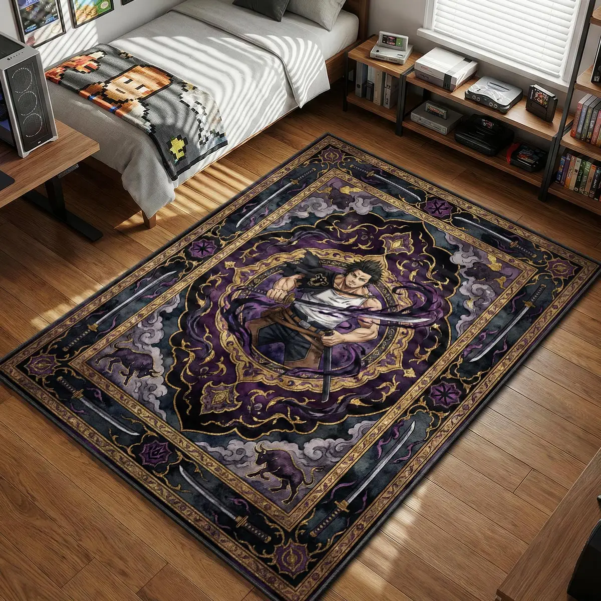 Yami Sukehiro Dark Magic Rug - Black Clover Chair Mat
