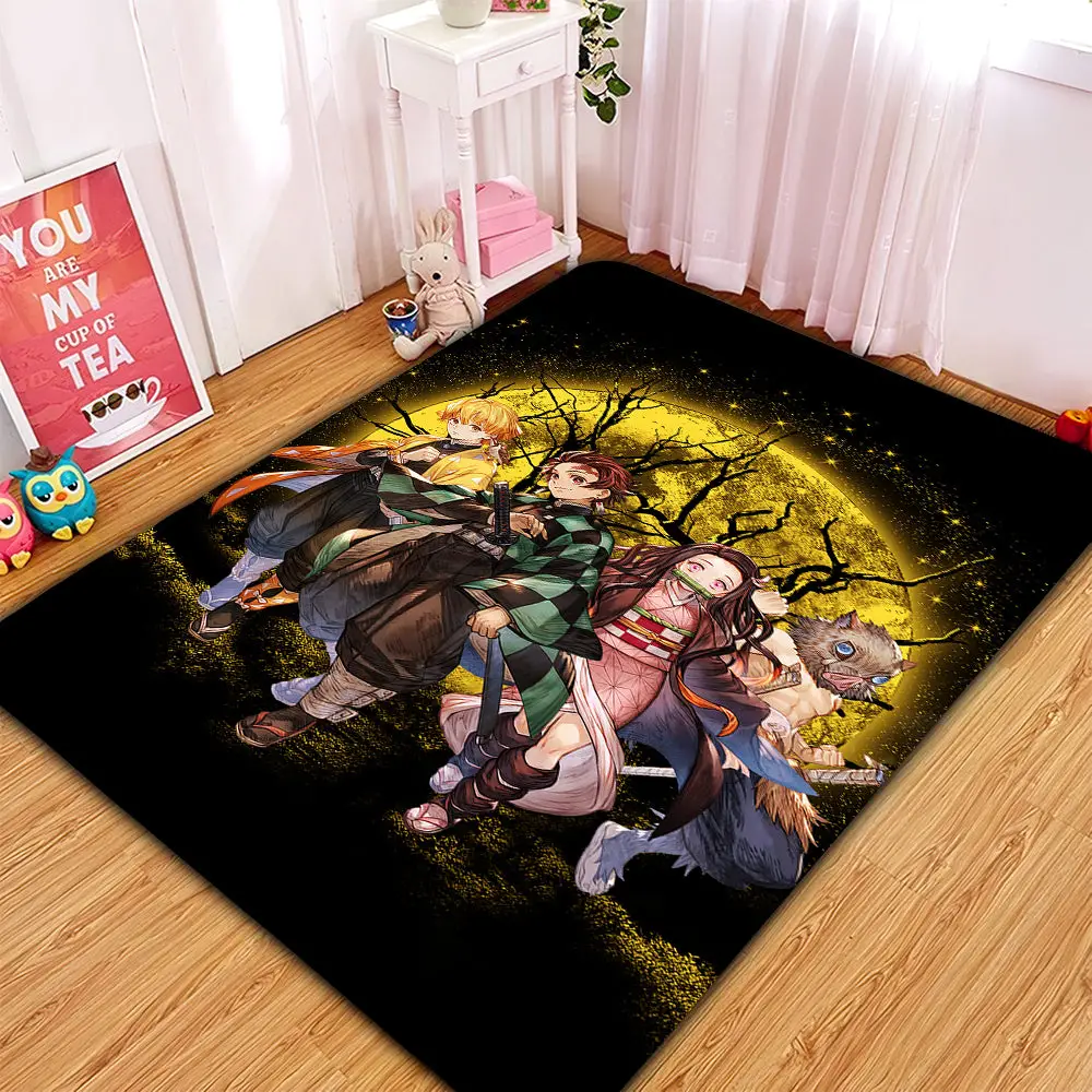 Yellow Demonslayer Moonlight Rectangular Area Rug