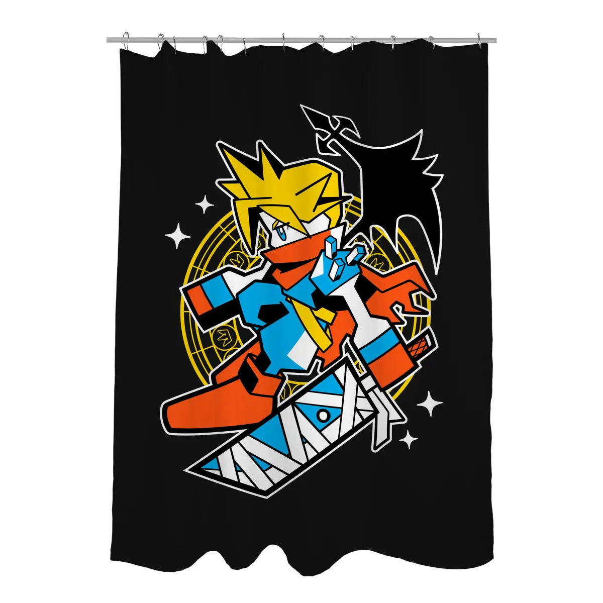 Yellow Warrior Shower Curtains