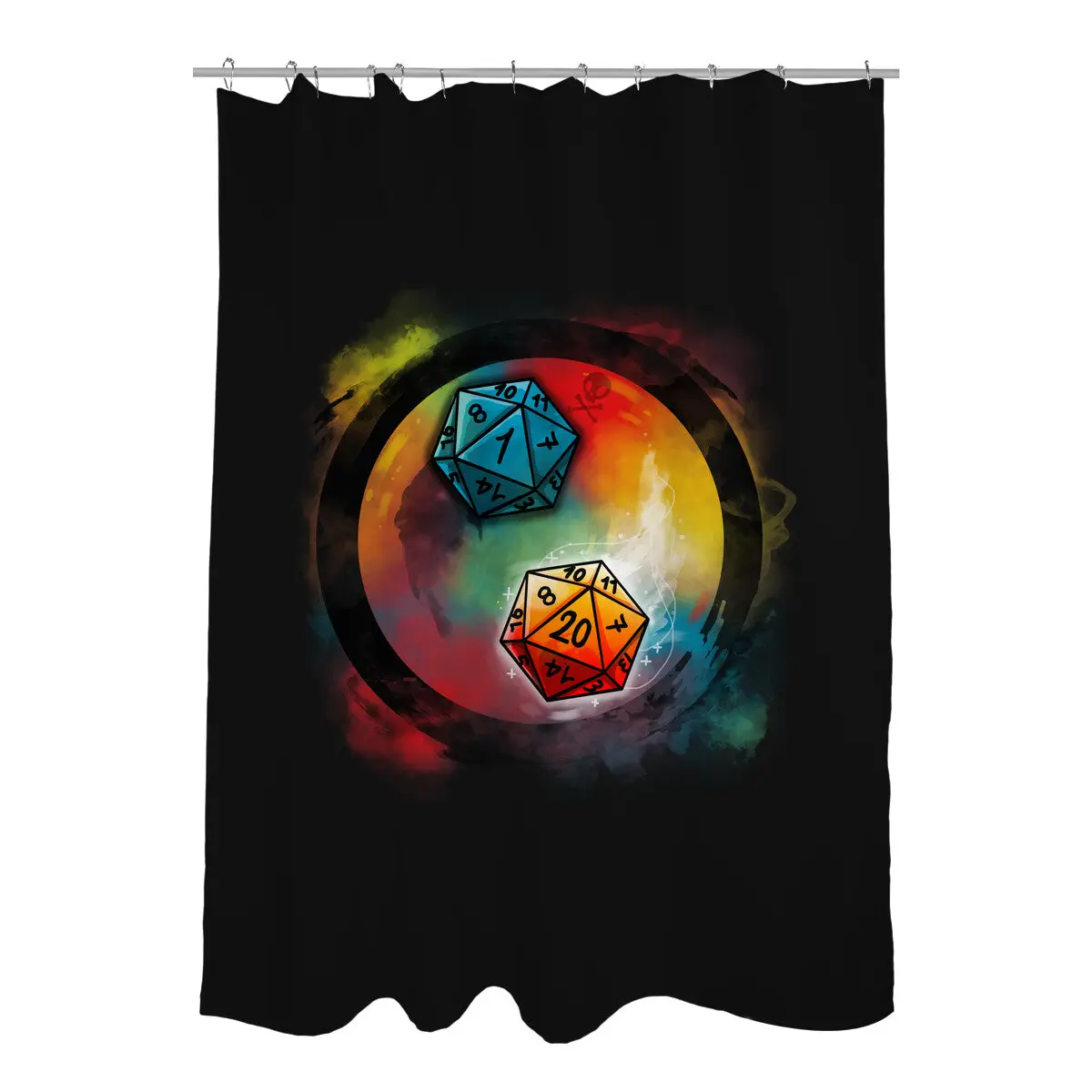 Yin Yang Dice Shower Curtains