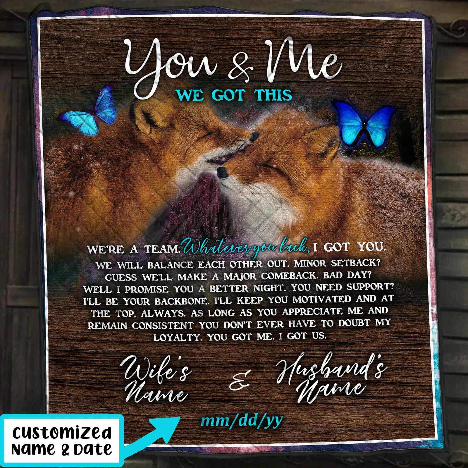 You And Me - Customized Name 3D Quilt Bed Set