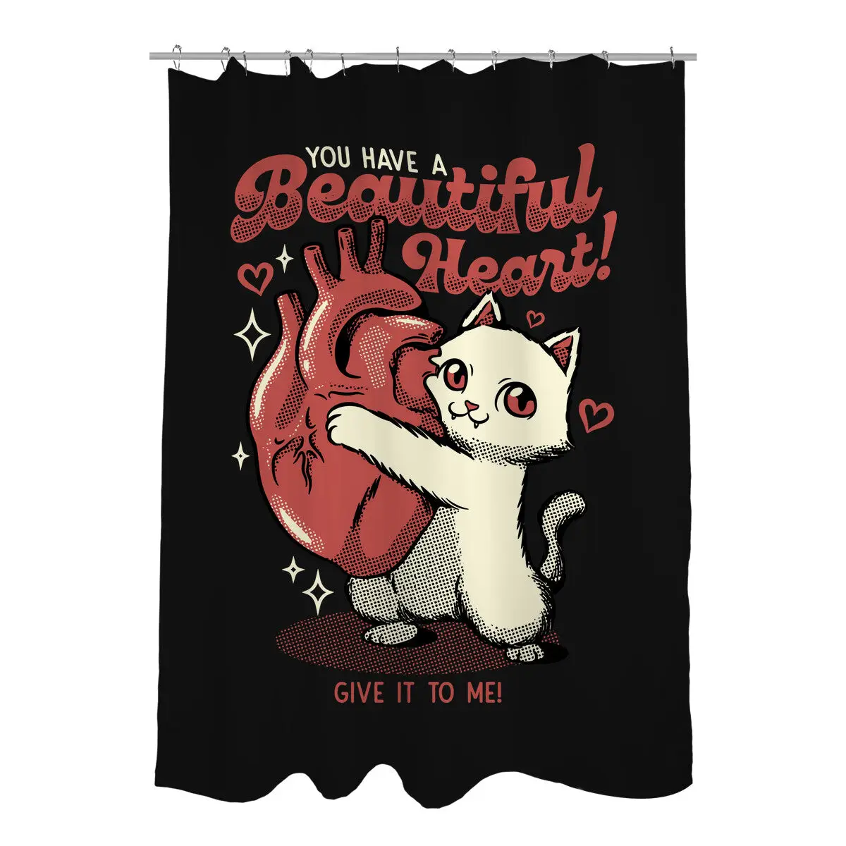 You Have A Beautiful Heart Cat Shower Curtains