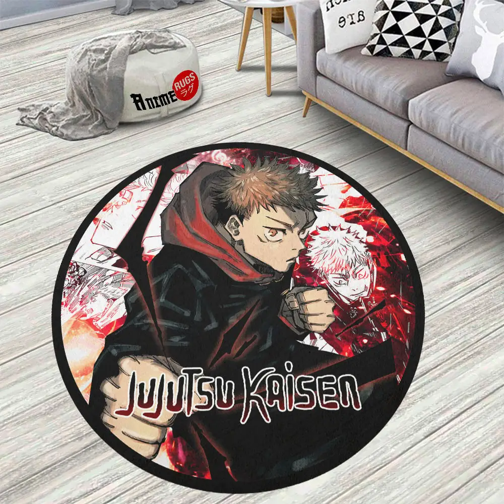 Yuji Itadori Skid-Proof Round Rug