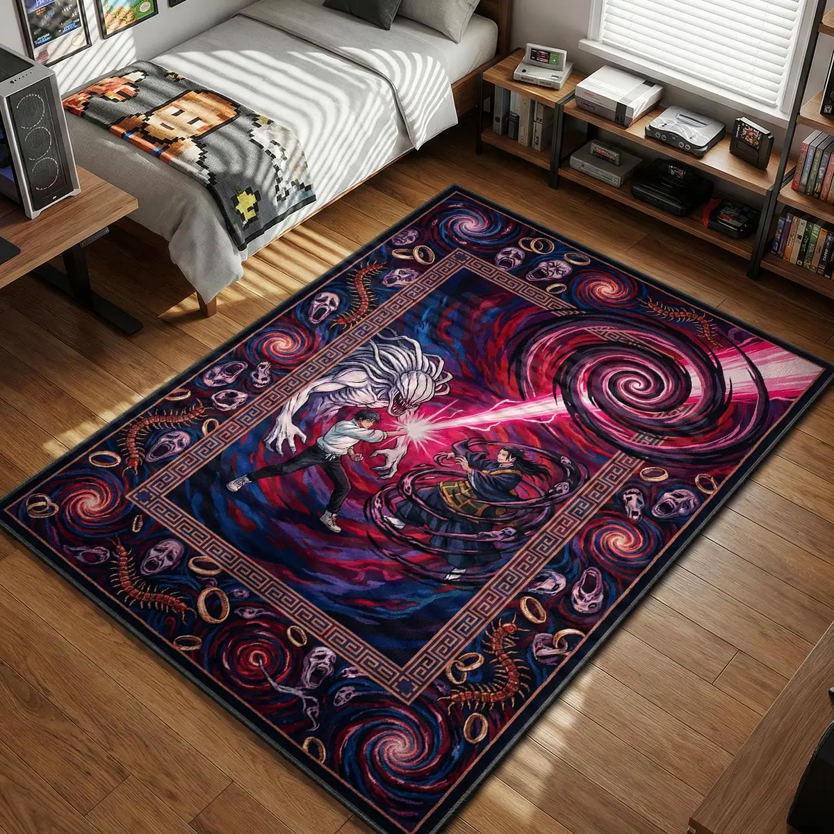 Yuta & Rika vs Geto Uzumaki Clash Rug - Jujutsu Kaisen 0 Chair Mat