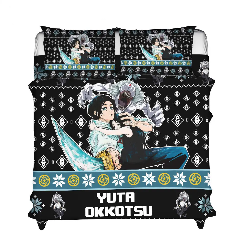 Yuta Okkotsu (and Rika) Xmas Polyester Duvet Cover Set