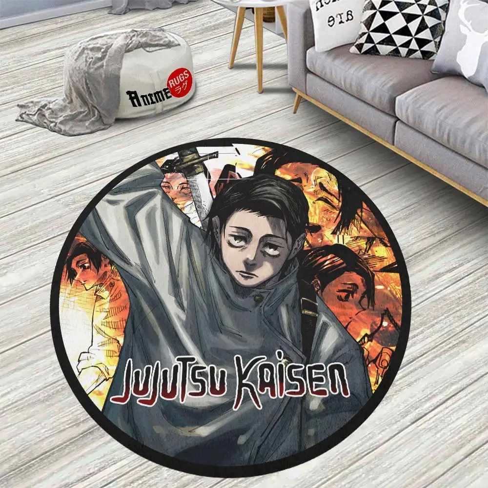 Yuta Okkotsu Skid-Proof Round Rug