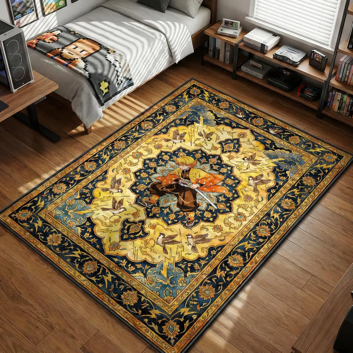 Zenitsu Agatsuma Thunder Breathing Rug - Demon Slayer Chair Mat