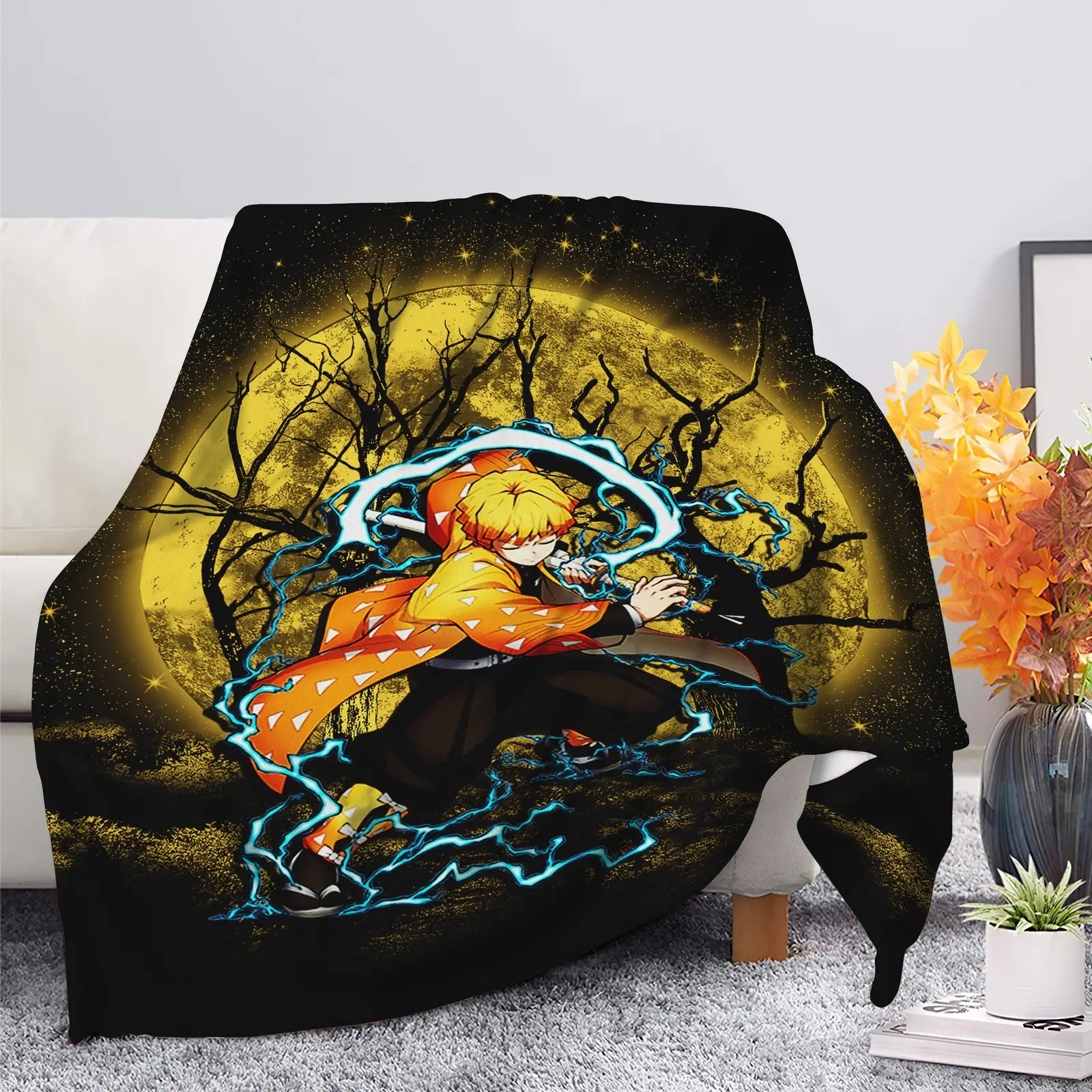 Zenitsu Demon Slayer Moonlight Blanket