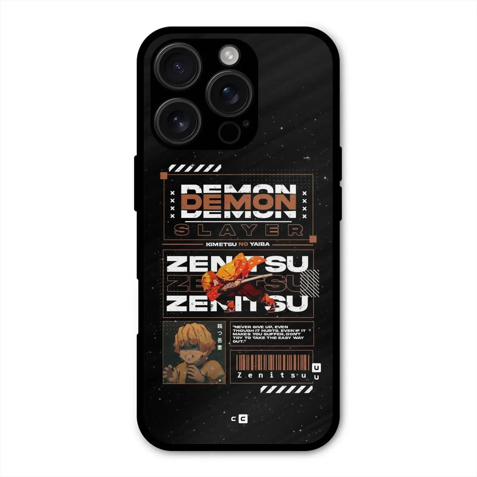 Zenitsu Typo Shockproof Hybrid Protection Back Case Cover