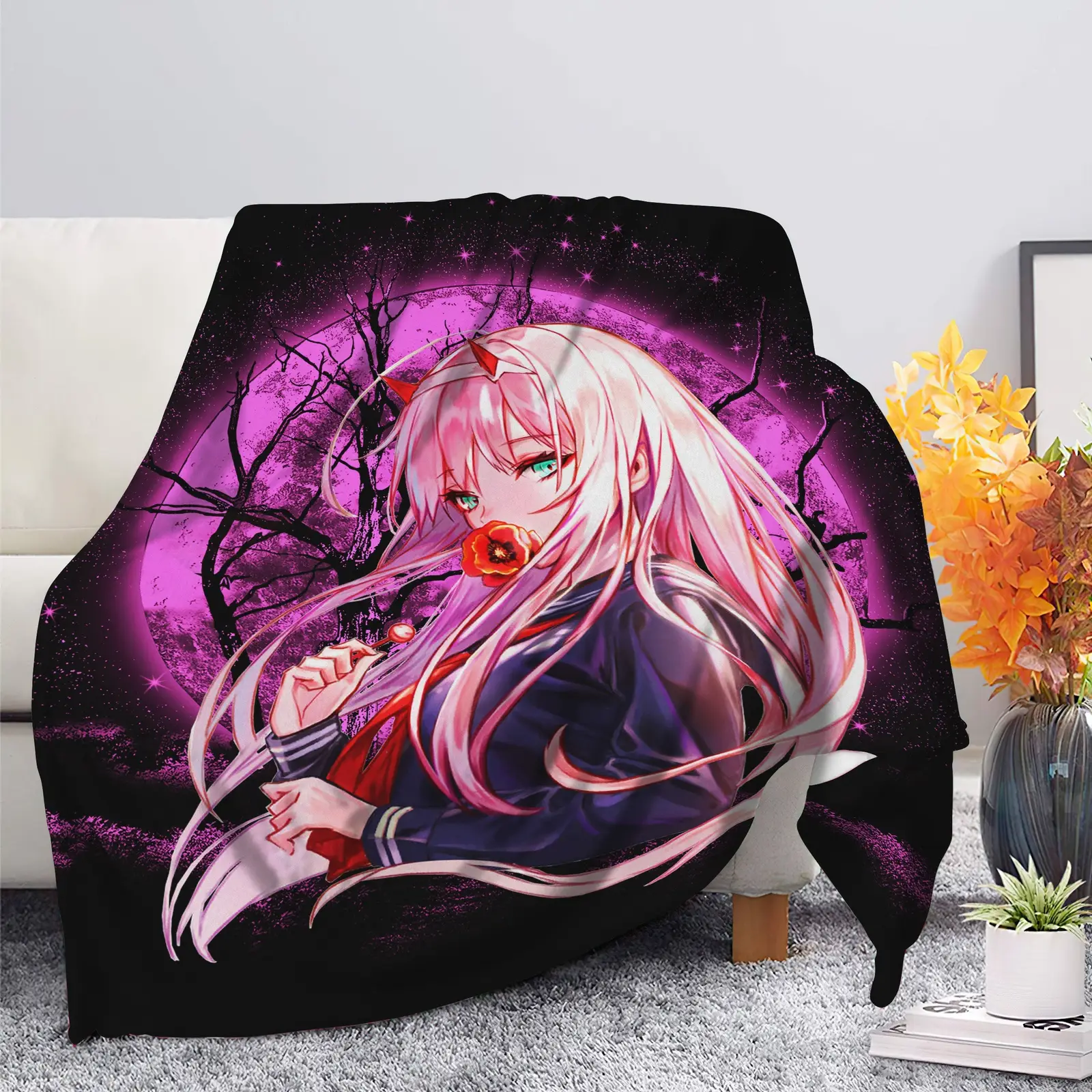 Zero Two Moonlight Blanket