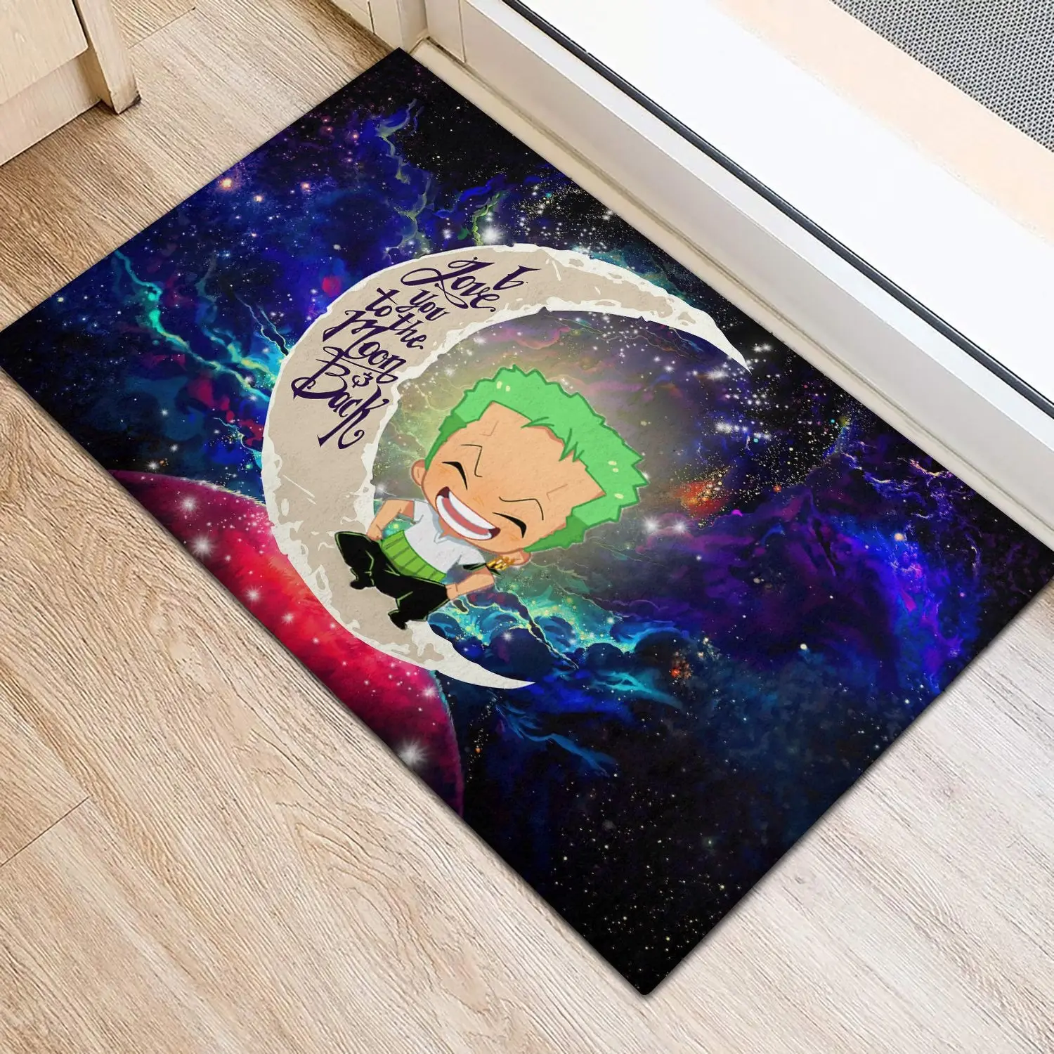 Zoro One Piece Love You To The Moon Galaxy Back Doormat Home Decor