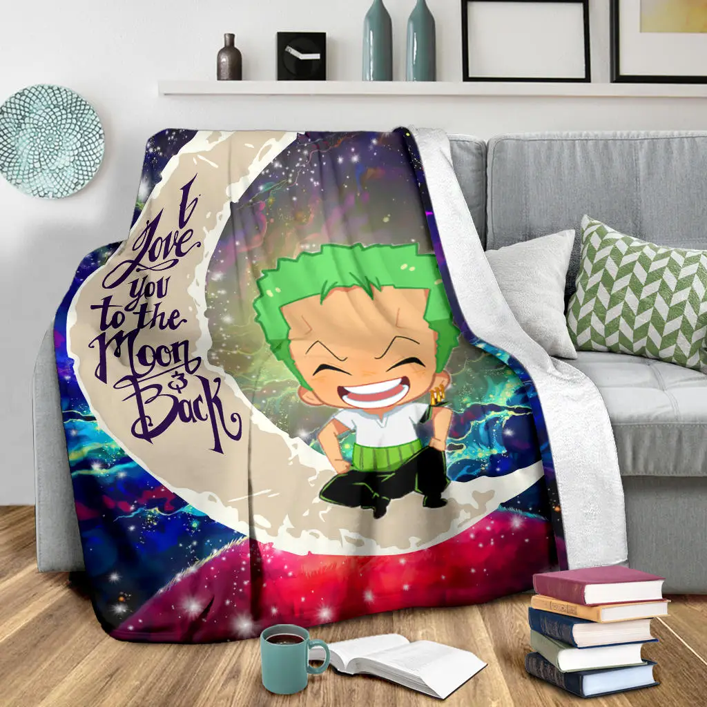 Zoro One Piece Love You To The Moon Galaxy Blanket
