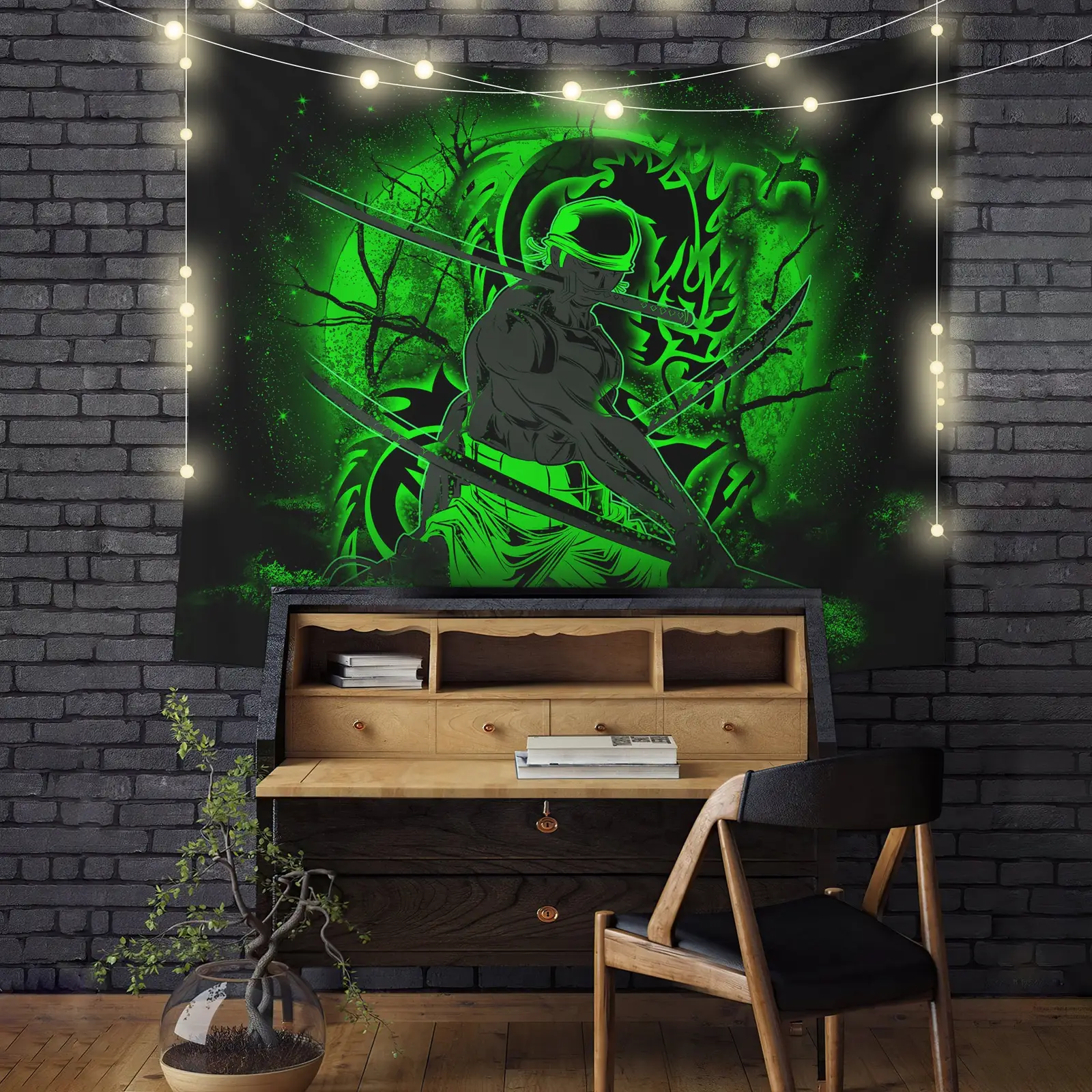 Zoro One Piece Moonlight Tapestry Room Decor